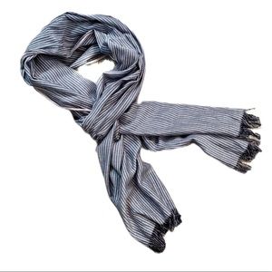 Fossil Chambray and White Stripe Scarf